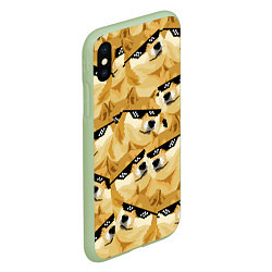 Чехол iPhone XS Max матовый Doge: Deal with it, цвет: 3D-салатовый — фото 2