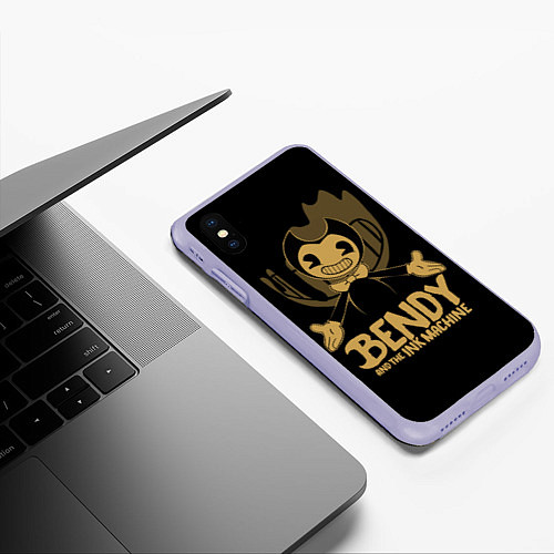 Чехол iPhone XS Max матовый Bendy And the ink machine / 3D-Светло-сиреневый – фото 3