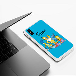 Чехол iPhone XS Max матовый Семейка Симпсонов, цвет: 3D-белый — фото 2