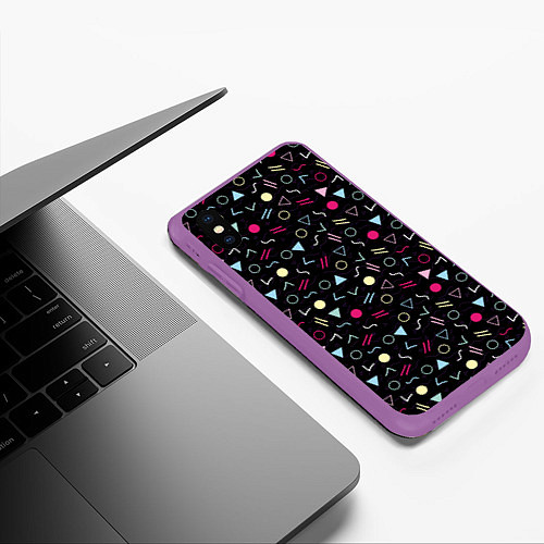 Чехол iPhone XS Max матовый 80 Battaries / 3D-Фиолетовый – фото 3