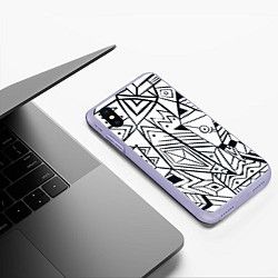 Чехол iPhone XS Max матовый Boho Style, цвет: 3D-светло-сиреневый — фото 2