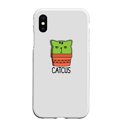 Чехол iPhone XS Max матовый Cactus Catcus, цвет: 3D-белый