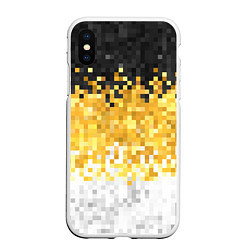 Чехол iPhone XS Max матовый Имперский флаг пикселами, цвет: 3D-белый