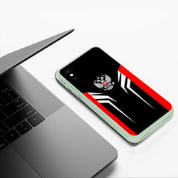 Чехол iPhone XS Max матовый Russia: Sport Line, цвет: 3D-салатовый — фото 2