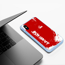 Чехол iPhone XS Max матовый Eat Sleep JDM: Red Style, цвет: 3D-голубой — фото 2