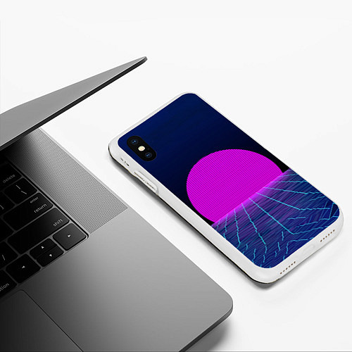 Чехол iPhone XS Max матовый Digital Sunrise / 3D-Белый – фото 3