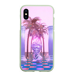 Чехол iPhone XS Max матовый Digital Miami, цвет: 3D-салатовый