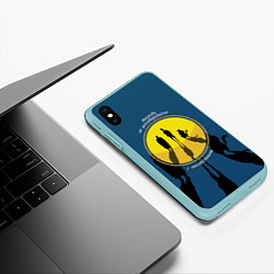 Чехол iPhone XS Max матовый Никогда не разговаривайте, цвет: 3D-мятный — фото 2