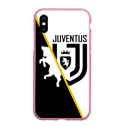 Чехол iPhone XS Max матовый FC Juventus: Football Point, цвет: 3D-розовый