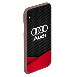 Чехол iPhone XS Max матовый Audi: Grey Carbon, цвет: 3D-коричневый — фото 2