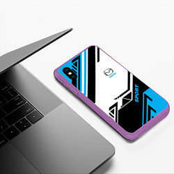 Чехол iPhone XS Max матовый Mazda: Techno Sport, цвет: 3D-фиолетовый — фото 2