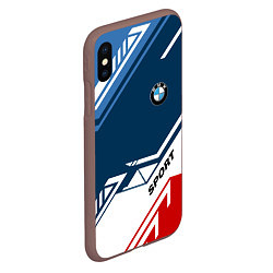 Чехол iPhone XS Max матовый BMW SPORT, цвет: 3D-коричневый — фото 2