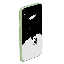 Чехол iPhone XS Max матовый Космический дым, цвет: 3D-салатовый — фото 2