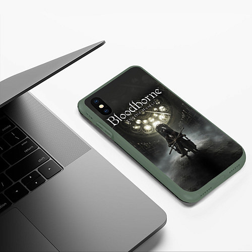 Чехол iPhone XS Max матовый Bloodborne: Shrine / 3D-Темно-зеленый – фото 3