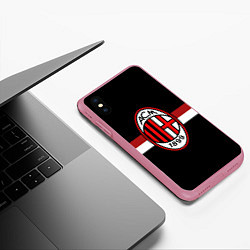 Чехол iPhone XS Max матовый AC Milan 1899, цвет: 3D-малиновый — фото 2