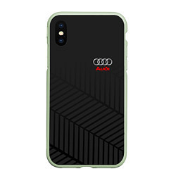 Чехол iPhone XS Max матовый Audi: Grey Collection, цвет: 3D-салатовый