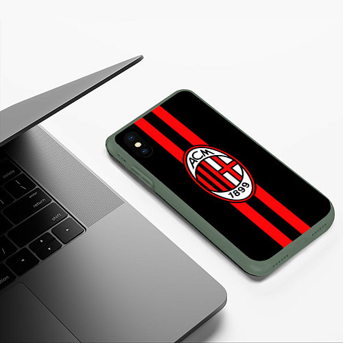 Чехол iPhone XS Max матовый AC Milan 1899 / 3D-Темно-зеленый – фото 3