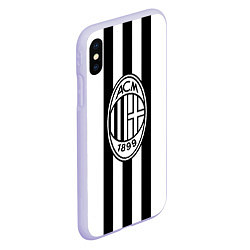 Чехол iPhone XS Max матовый AC Milan: Black & White, цвет: 3D-светло-сиреневый — фото 2