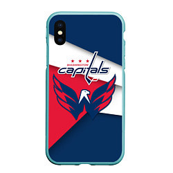 Чехол iPhone XS Max матовый Washington Capitals, цвет: 3D-мятный