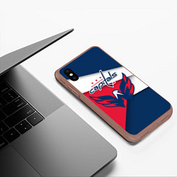 Чехол iPhone XS Max матовый Washington Capitals, цвет: 3D-коричневый — фото 2