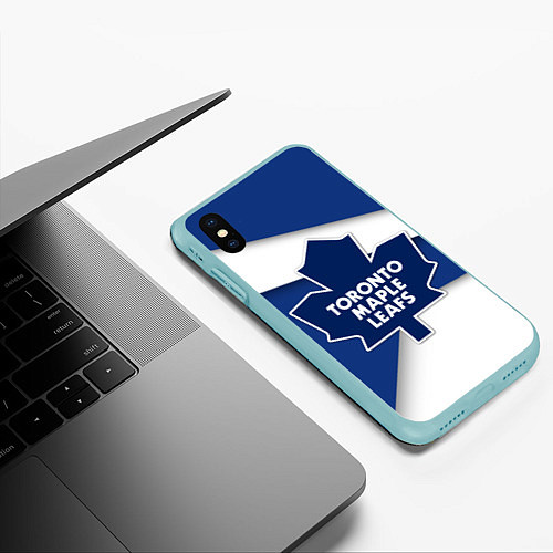 Чехол iPhone XS Max матовый Toronto Maple Leafs / 3D-Мятный – фото 3