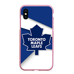 Чехол iPhone XS Max матовый Toronto Maple Leafs, цвет: 3D-розовый
