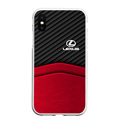Чехол iPhone XS Max матовый Lexus: Red Carbon, цвет: 3D-белый
