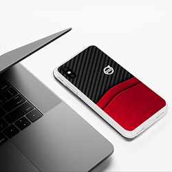 Чехол iPhone XS Max матовый Volvo: Red Carbon, цвет: 3D-белый — фото 2