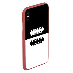 Чехол iPhone XS Max матовый Molly: Black & White, цвет: 3D-красный — фото 2