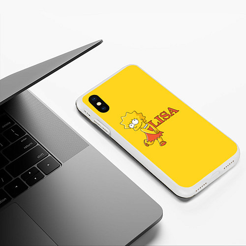 Чехол iPhone XS Max матовый Lisa Simpson / 3D-Белый – фото 3