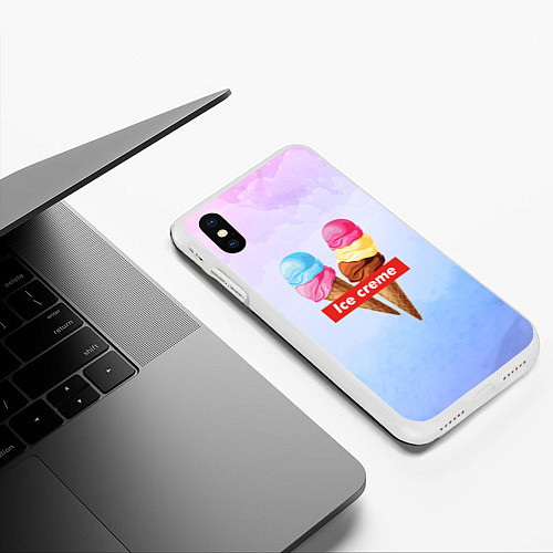 Чехол iPhone XS Max матовый Ice Creme / 3D-Белый – фото 3