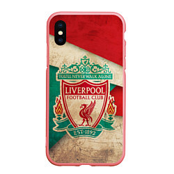 Чехол iPhone XS Max матовый FC Liverpool: Old Style, цвет: 3D-баблгам