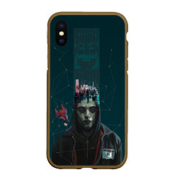 Чехол iPhone XS Max матовый Mr. Robot, цвет: 3D-коричневый