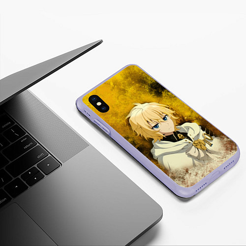 Чехол iPhone XS Max матовый Mikaela Hyakuya / 3D-Светло-сиреневый – фото 3