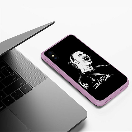 Чехол iPhone XS Max матовый Zlatan Ibrahimovic / 3D-Сиреневый – фото 3