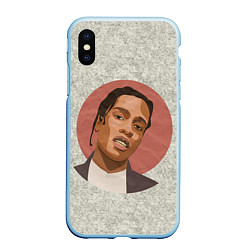 Чехол iPhone XS Max матовый ASAP Rocky: Runrise, цвет: 3D-голубой