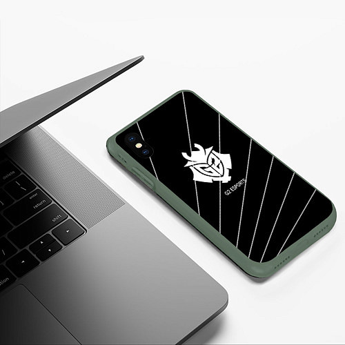 Чехол iPhone XS Max матовый Cs:go - G2 ESPORTS 2022 / 3D-Темно-зеленый – фото 3
