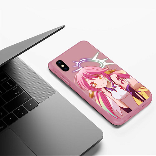 Чехол iPhone XS Max матовый No Game No Life / 3D-Малиновый – фото 3