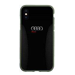 Чехол iPhone XS Max матовый Audi Carbon, цвет: 3D-темно-зеленый