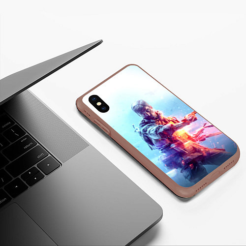 Чехол iPhone XS Max матовый Battlefield 5 / 3D-Коричневый – фото 3