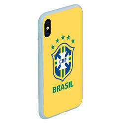 Чехол iPhone XS Max матовый Brazil Team, цвет: 3D-голубой — фото 2