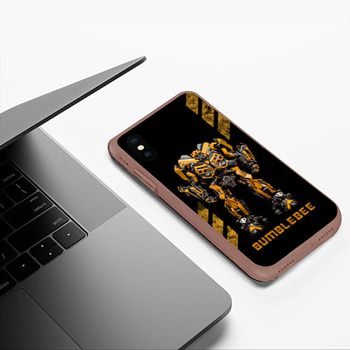 Чехол iPhone XS Max матовый Bumblebee Auto / 3D-Коричневый – фото 3