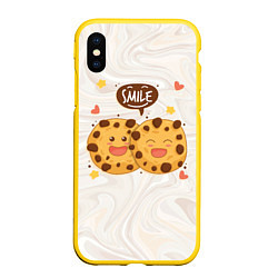 Чехол iPhone XS Max матовый Smile Cookies, цвет: 3D-желтый