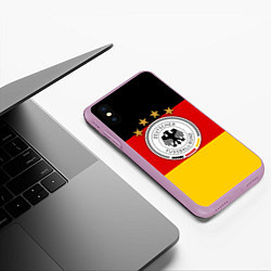 Чехол iPhone XS Max матовый Немецкий футбол, цвет: 3D-сиреневый — фото 2