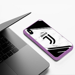 Чехол iPhone XS Max матовый Juventus, цвет: 3D-фиолетовый — фото 2