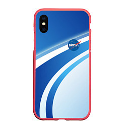 Чехол iPhone XS Max матовый NASA: Space Style, цвет: 3D-красный