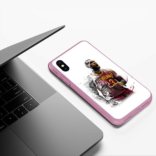 Чехол iPhone XS Max матовый Cleveland 23 / 3D-Розовый – фото 3