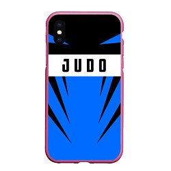 Чехол iPhone XS Max матовый Judo Fighter, цвет: 3D-малиновый