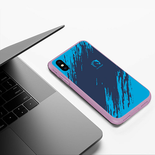 Чехол iPhone XS Max матовый Team Liquid: Abstract Style / 3D-Сиреневый – фото 3