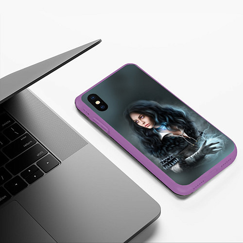 Чехол iPhone XS Max матовый The Witcher 3: Magical Woman / 3D-Фиолетовый – фото 3